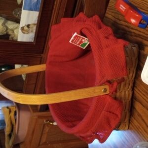 Longaberger Basket with a Red Lining- Christmas Holiday Basket nwt